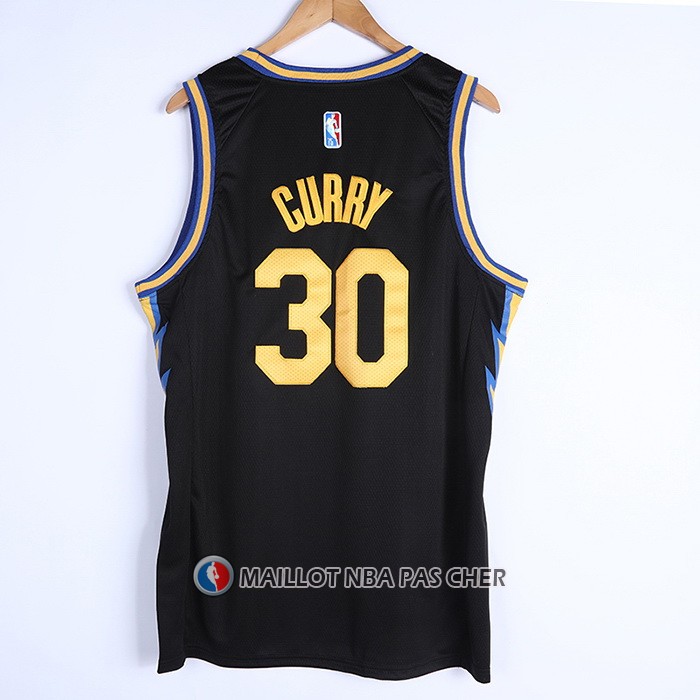 Maillot Golden State Warriors Stephen Curry NO 30 Ville 2021-22 Noir